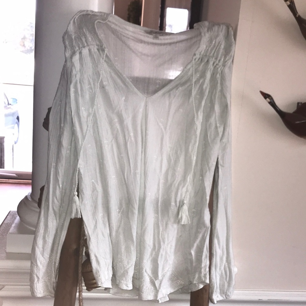 Light mint peasant top. Lucky brand. S. NWOT